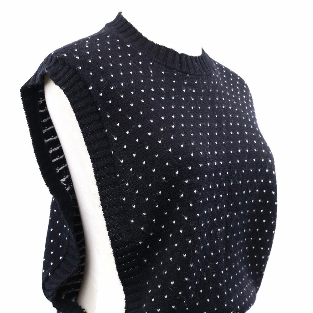Vintage JCPenney JR-HI Sweater Vest Youth M 10-12 Black White Heart Knit 70s 80s - Picture 5 of 8